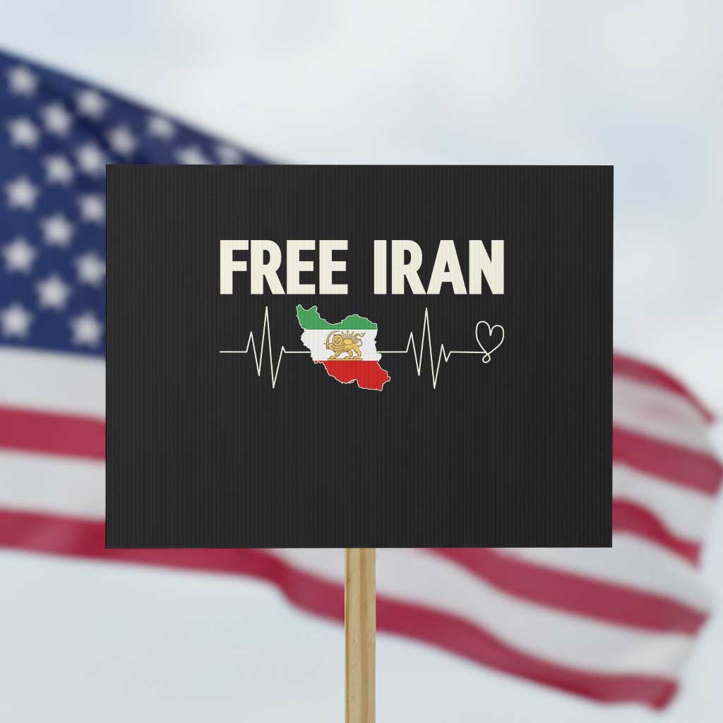 Free Iran Flag Protest Sign Support Iranian Freedom