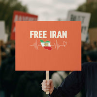 Free Iran Flag Protest Sign Support Iranian Freedom