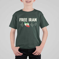 Free Iran Flag T Shirt For Kid Support Iranian Freedom