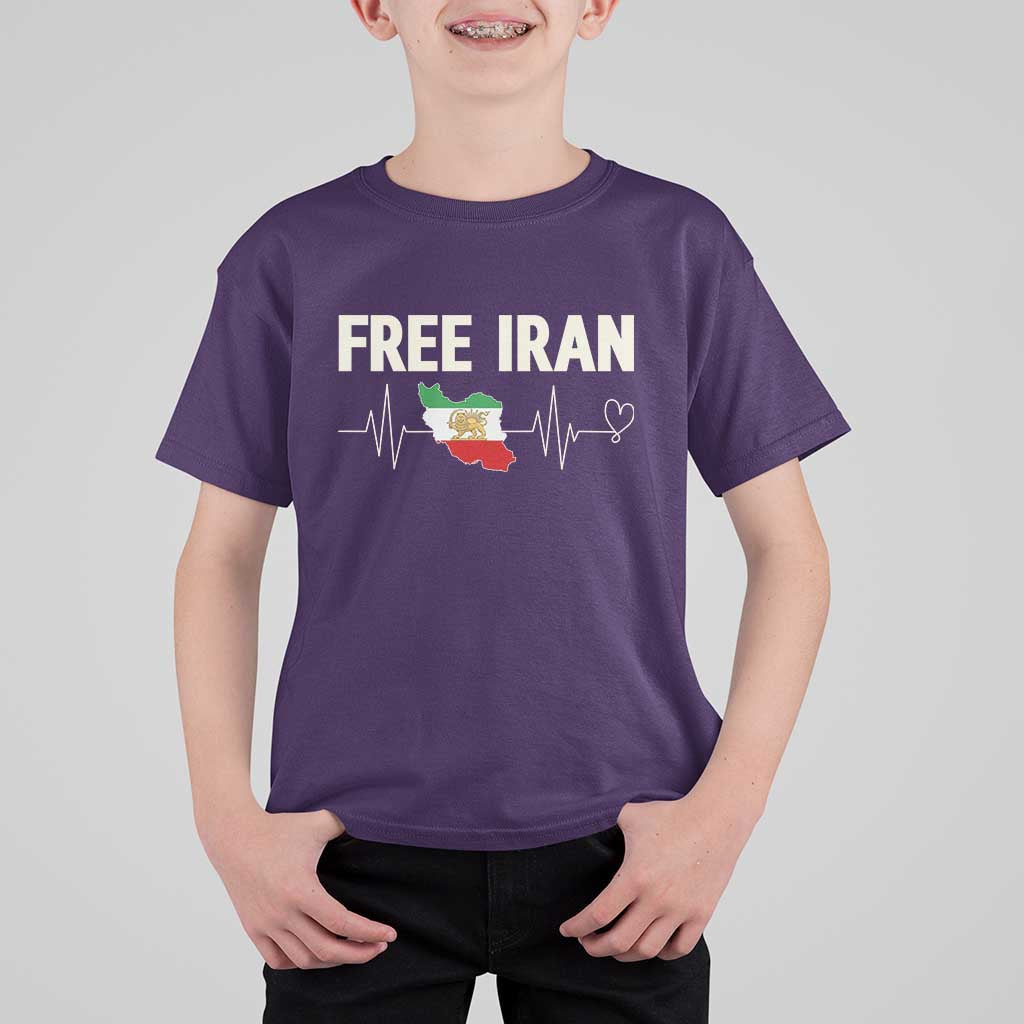 Free Iran Flag T Shirt For Kid Support Iranian Freedom