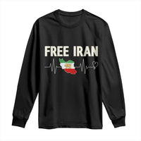Free Iran Flag Long Sleeve Shirt Support Iranian Freedom