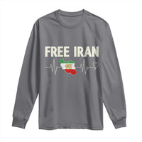 Free Iran Flag Long Sleeve Shirt Support Iranian Freedom