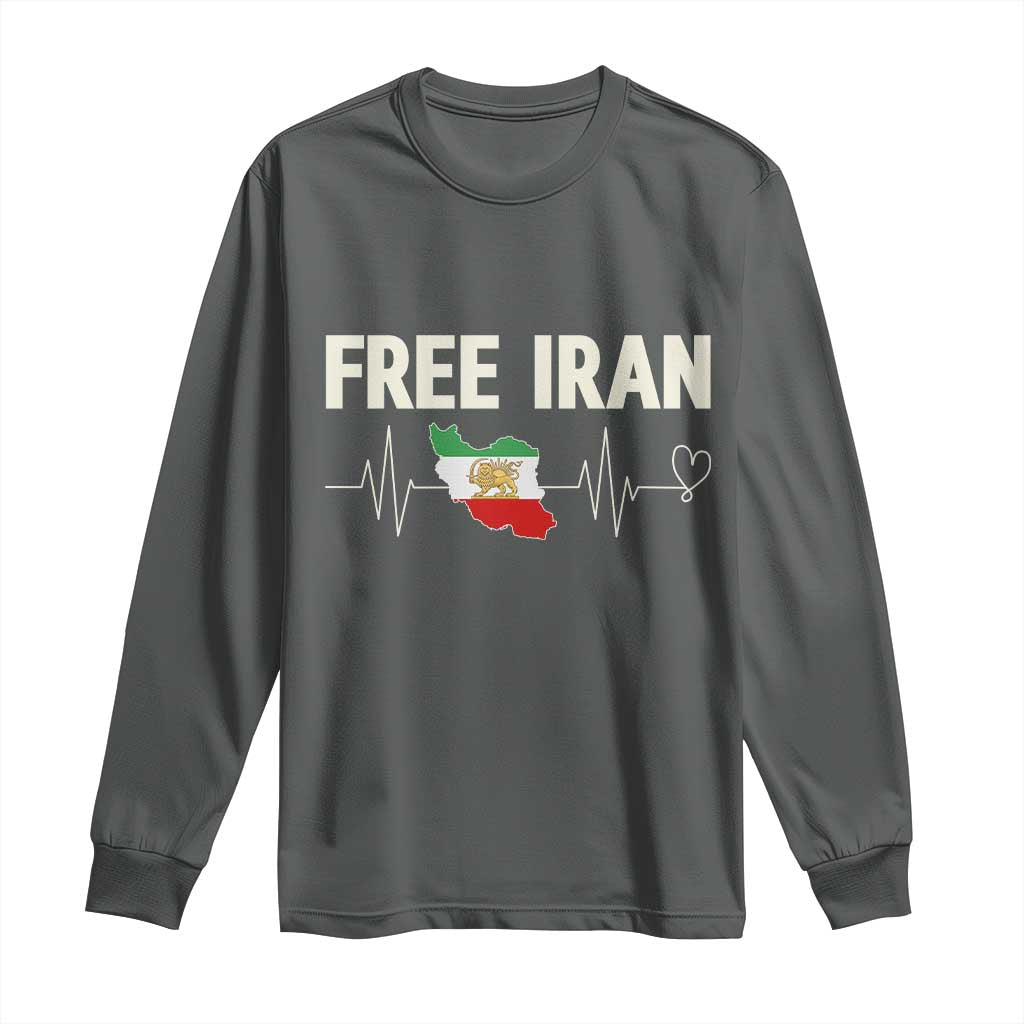 Free Iran Flag Long Sleeve Shirt Support Iranian Freedom