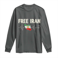 Free Iran Flag Long Sleeve Shirt Support Iranian Freedom