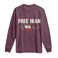 Free Iran Flag Long Sleeve Shirt Support Iranian Freedom
