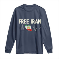 Free Iran Flag Long Sleeve Shirt Support Iranian Freedom