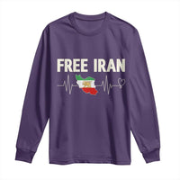 Free Iran Flag Long Sleeve Shirt Support Iranian Freedom