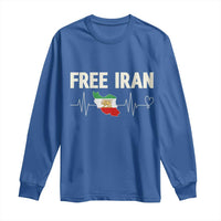 Free Iran Flag Long Sleeve Shirt Support Iranian Freedom