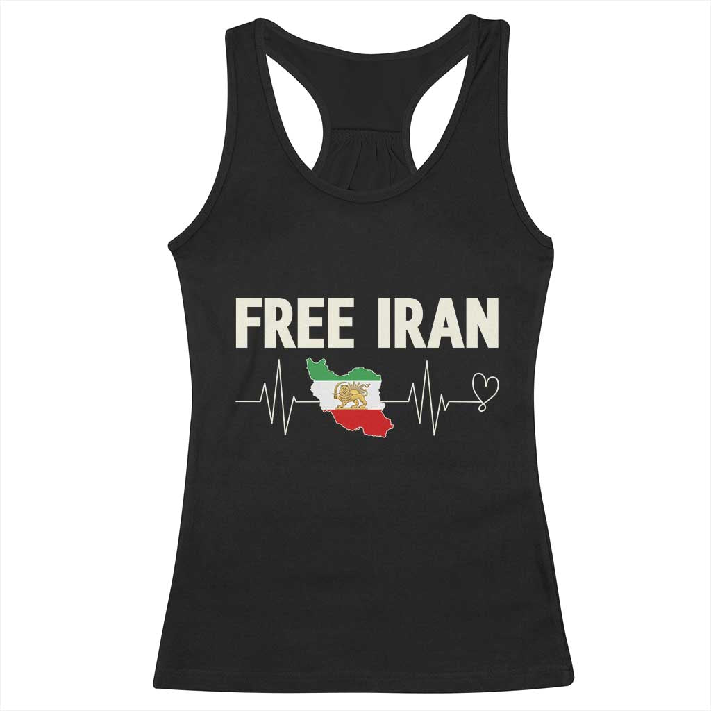 Free Iran Flag Racerback Tank Top Support Iranian Freedom