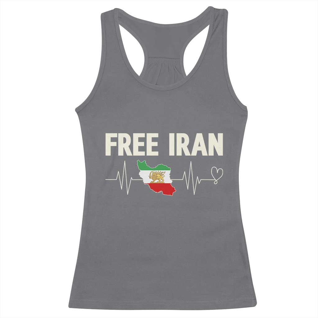 Free Iran Flag Racerback Tank Top Support Iranian Freedom