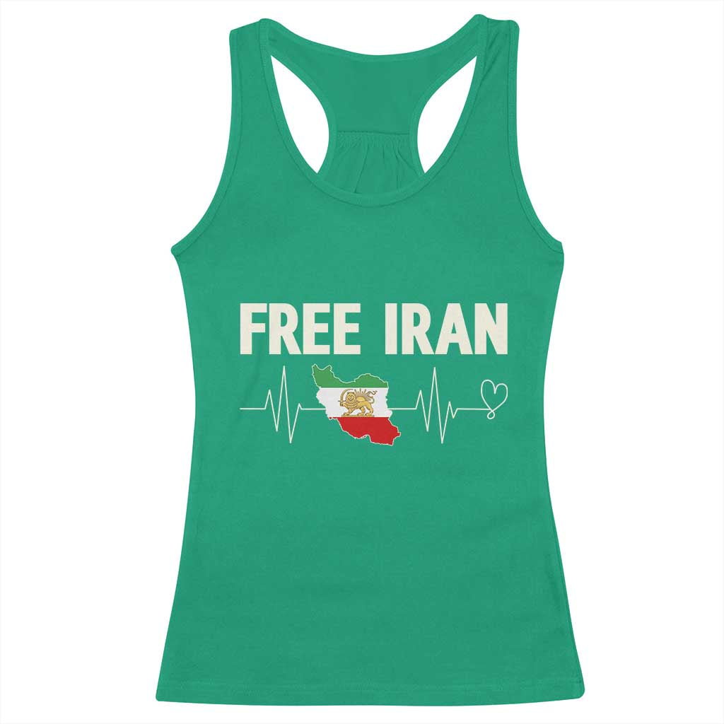 Free Iran Flag Racerback Tank Top Support Iranian Freedom