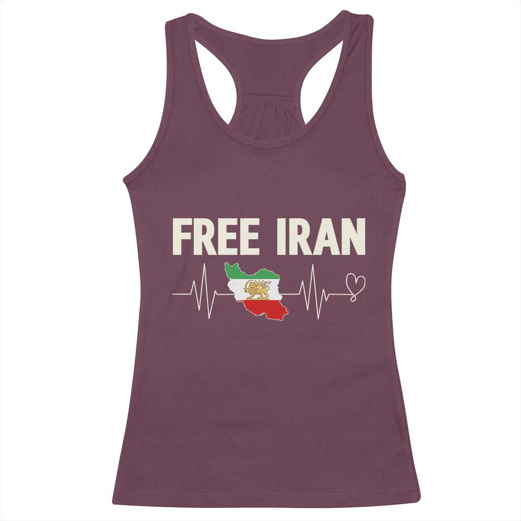 Free Iran Flag Racerback Tank Top Support Iranian Freedom