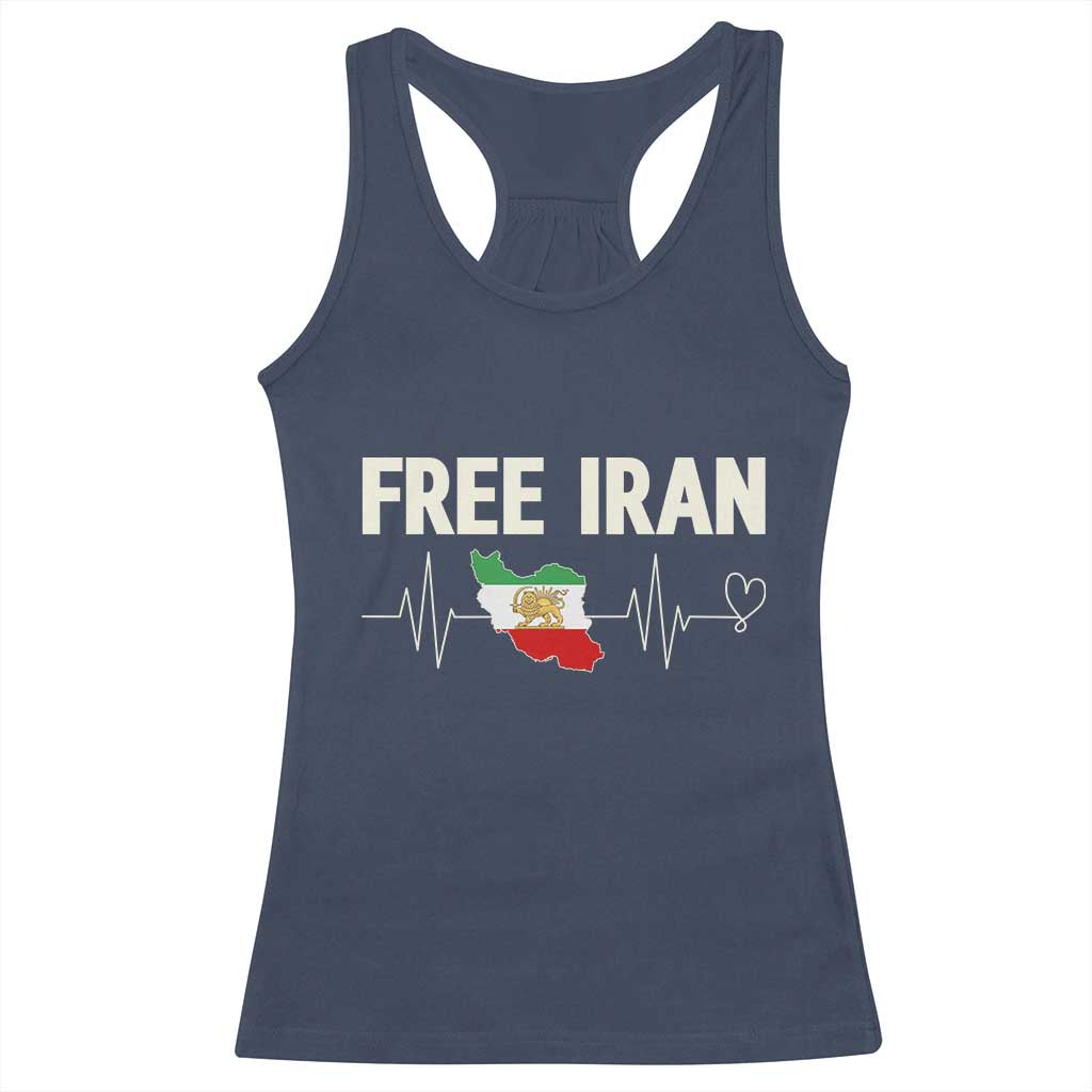 Free Iran Flag Racerback Tank Top Support Iranian Freedom