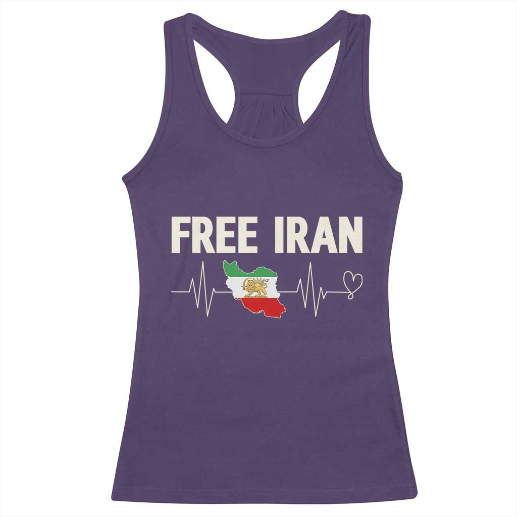 Free Iran Flag Racerback Tank Top Support Iranian Freedom