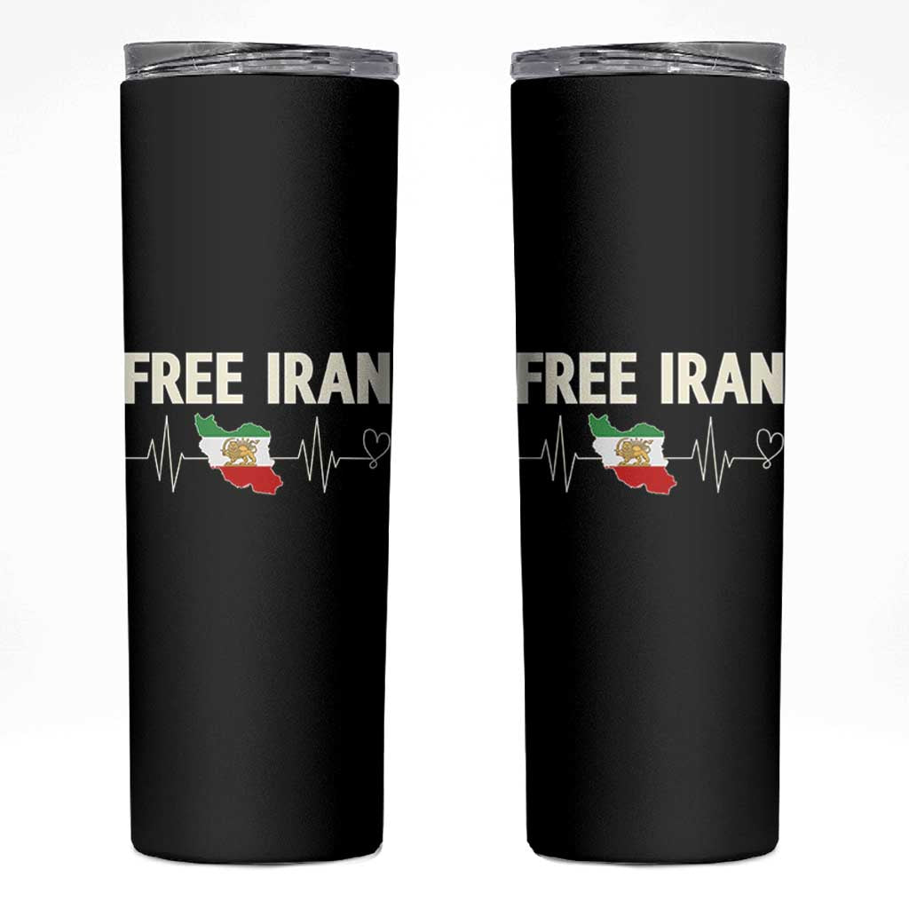 Free Iran Flag Skinny Tumbler Support Iranian Freedom