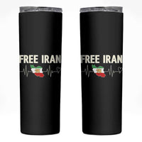Free Iran Flag Skinny Tumbler Support Iranian Freedom