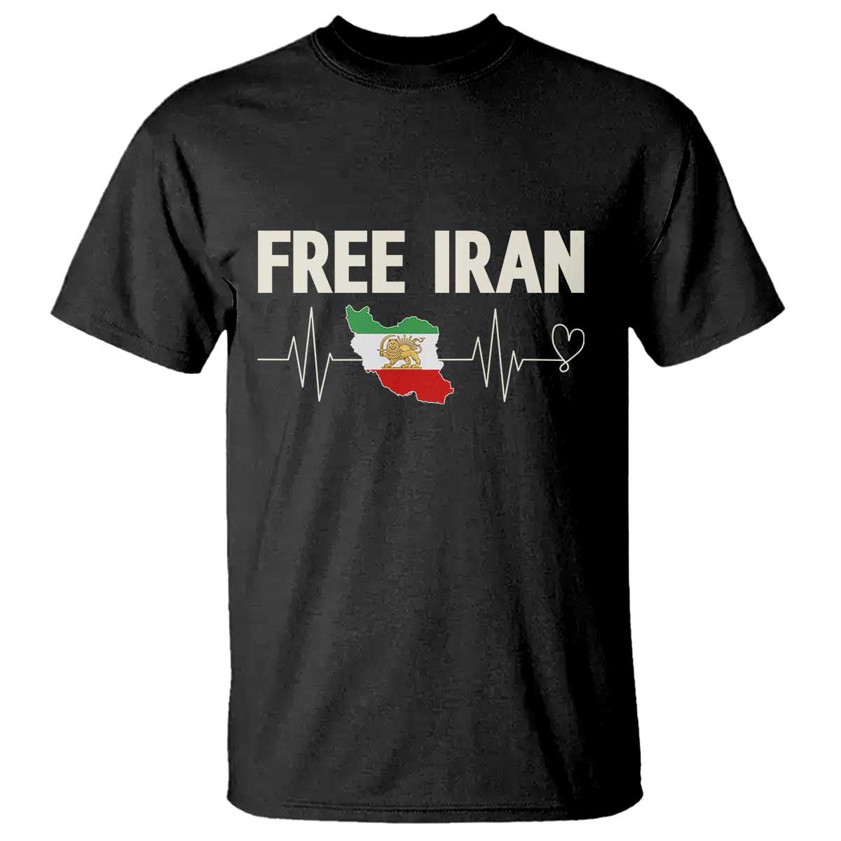 Free Iran Flag T Shirt Support Iranian Freedom