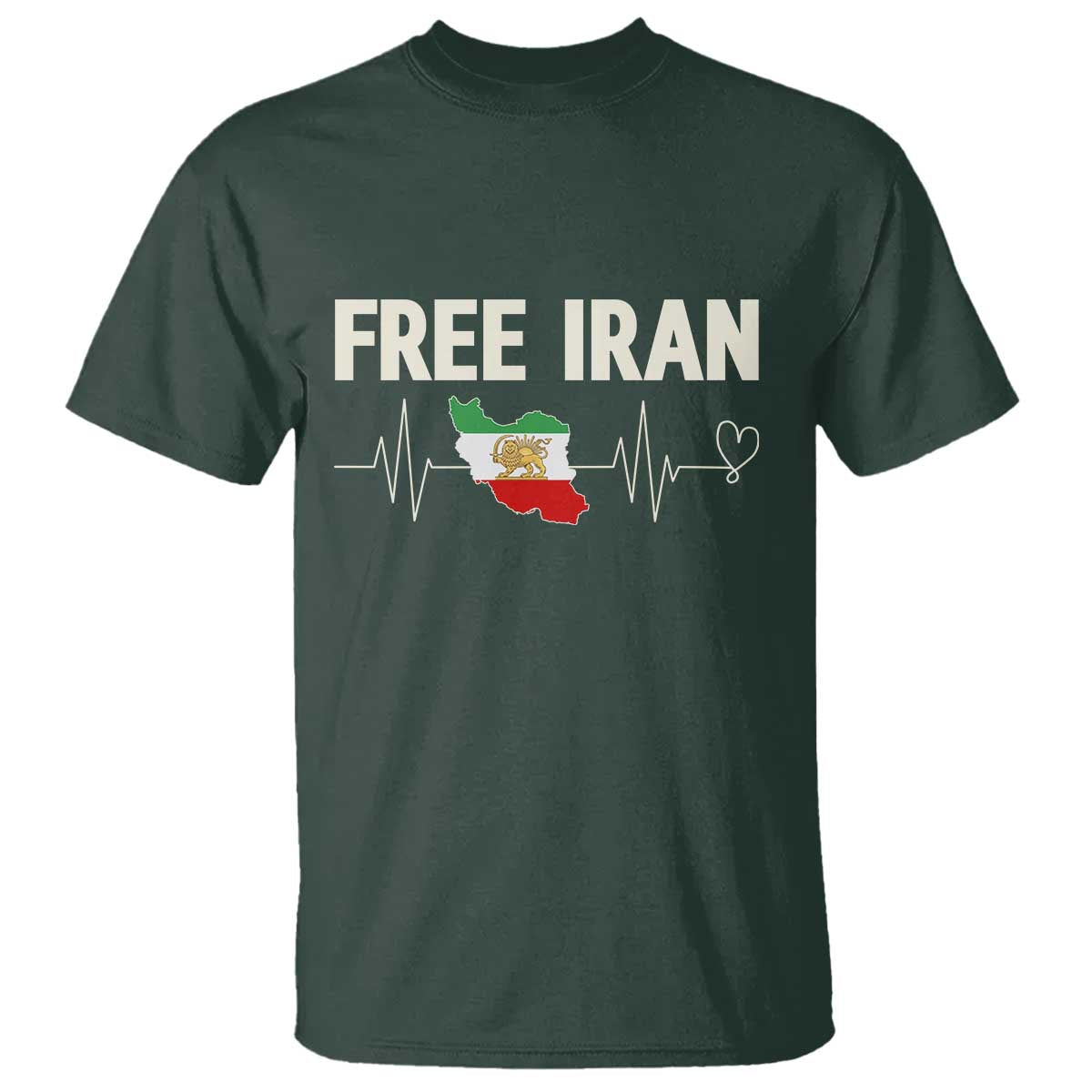 Free Iran Flag T Shirt Support Iranian Freedom