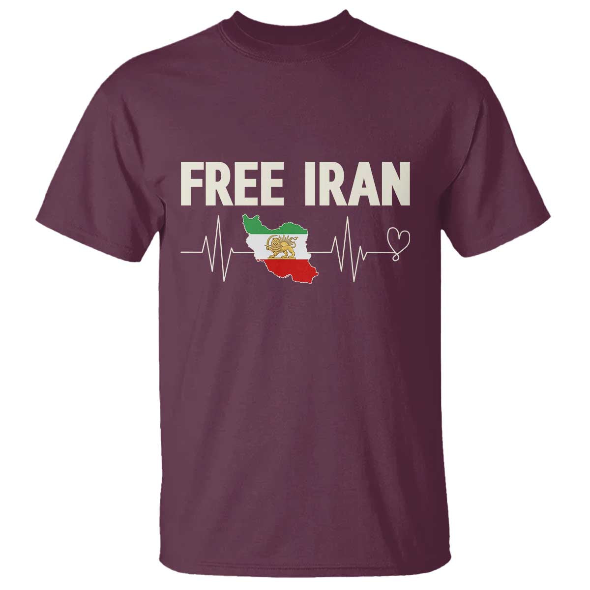 Free Iran Flag T Shirt Support Iranian Freedom