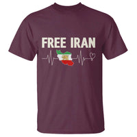 Free Iran Flag T Shirt Support Iranian Freedom