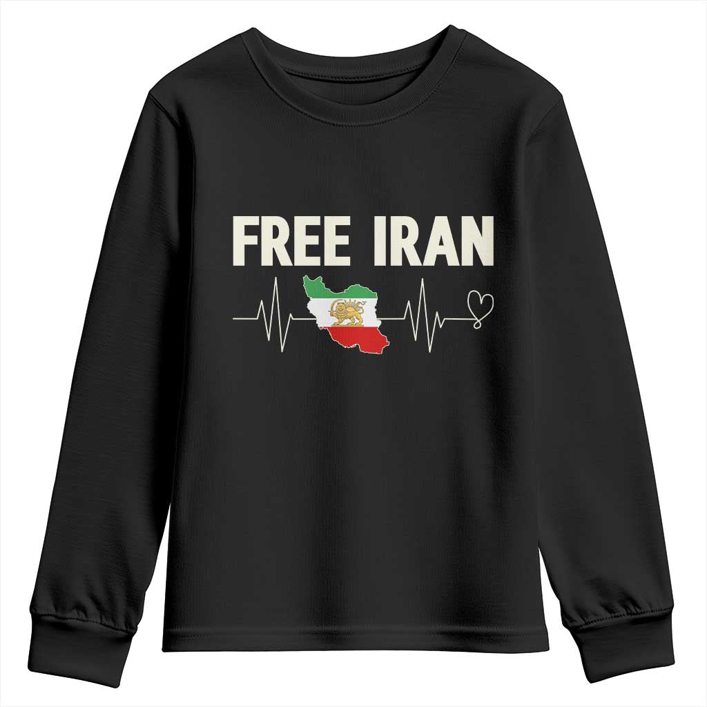 Free Iran Flag Youth Sweatshirt Support Iranian Freedom