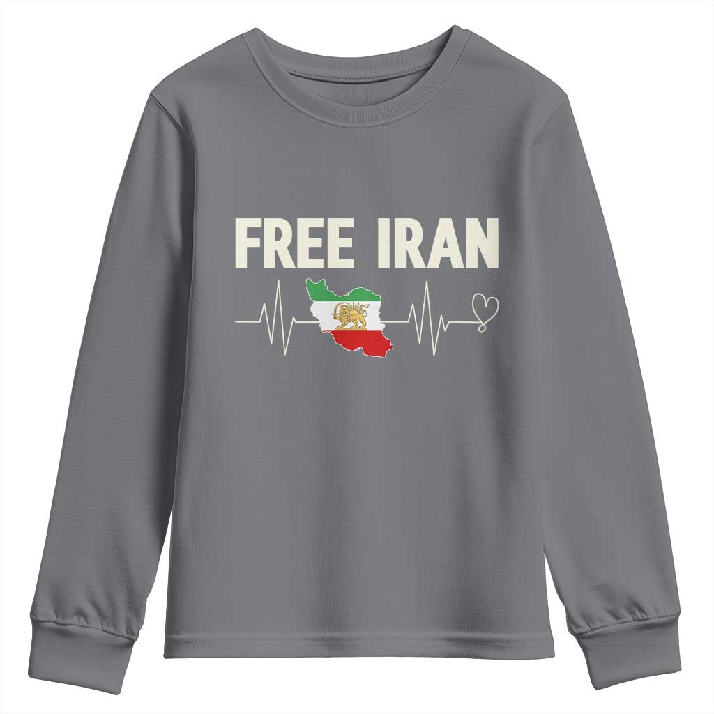 Free Iran Flag Youth Sweatshirt Support Iranian Freedom