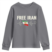 Free Iran Flag Youth Sweatshirt Support Iranian Freedom