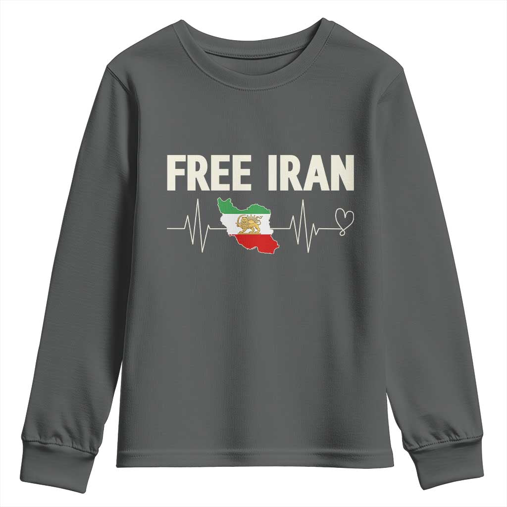 Free Iran Flag Youth Sweatshirt Support Iranian Freedom