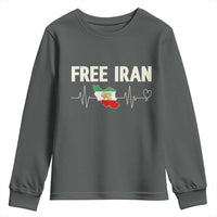 Free Iran Flag Youth Sweatshirt Support Iranian Freedom