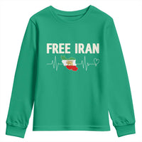 Free Iran Flag Youth Sweatshirt Support Iranian Freedom