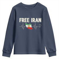 Free Iran Flag Youth Sweatshirt Support Iranian Freedom