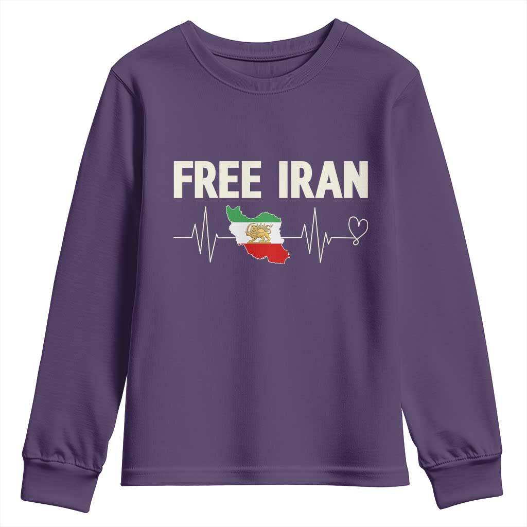 Free Iran Flag Youth Sweatshirt Support Iranian Freedom