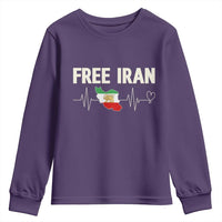 Free Iran Flag Youth Sweatshirt Support Iranian Freedom