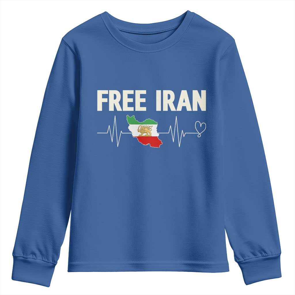 Free Iran Flag Youth Sweatshirt Support Iranian Freedom