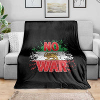 Free Iran Flag Throw Blanket No War Support Iranian Freedom