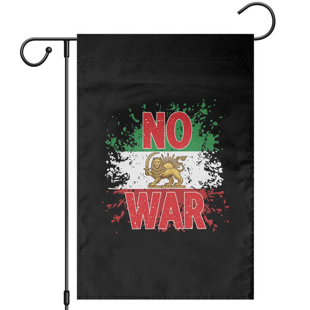 Free Iran Flag Garden Flag No War Support Iranian Freedom
