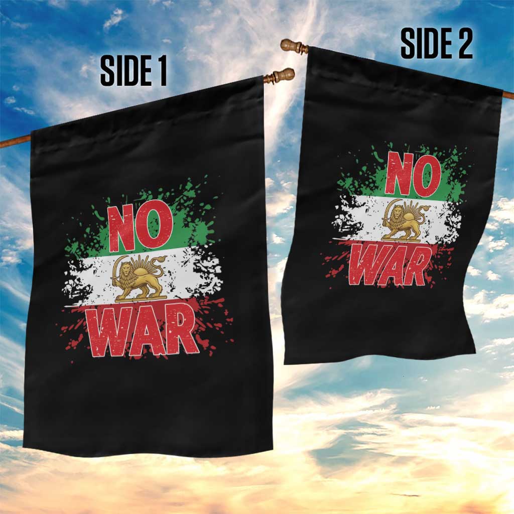 Free Iran Flag Garden Flag No War Support Iranian Freedom