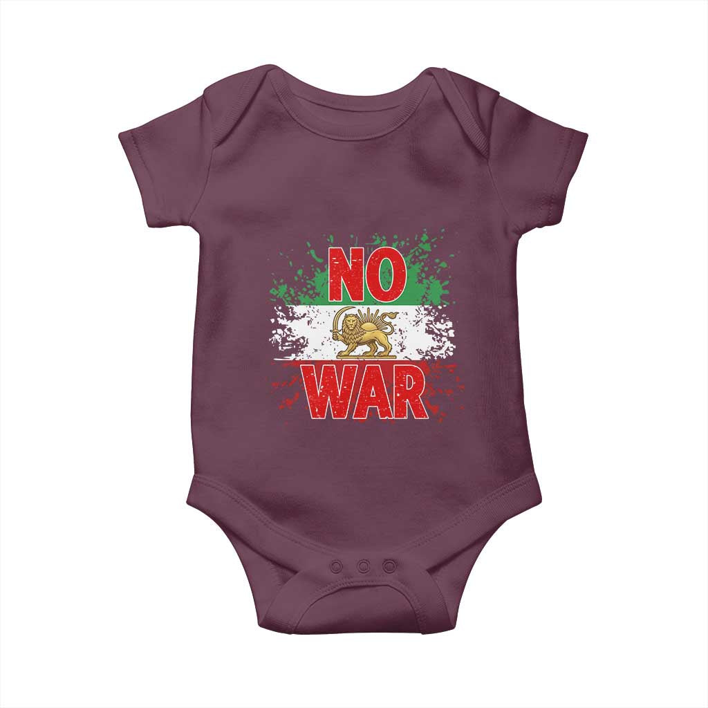 Free Iran Flag Baby Onesie No War Support Iranian Freedom
