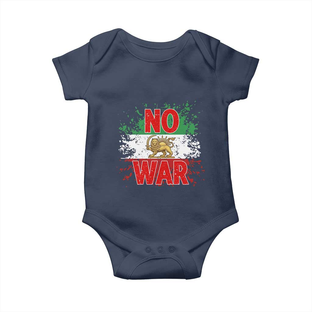 Free Iran Flag Baby Onesie No War Support Iranian Freedom