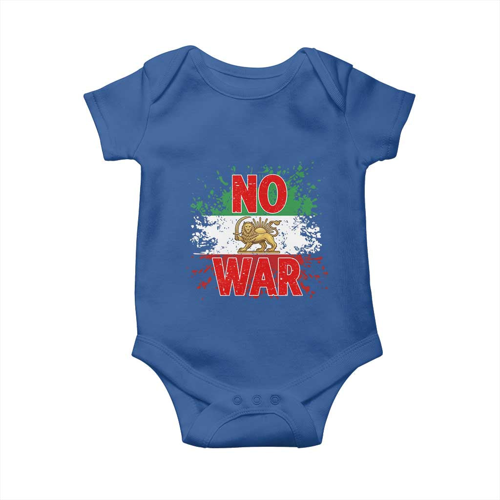 Free Iran Flag Baby Onesie No War Support Iranian Freedom