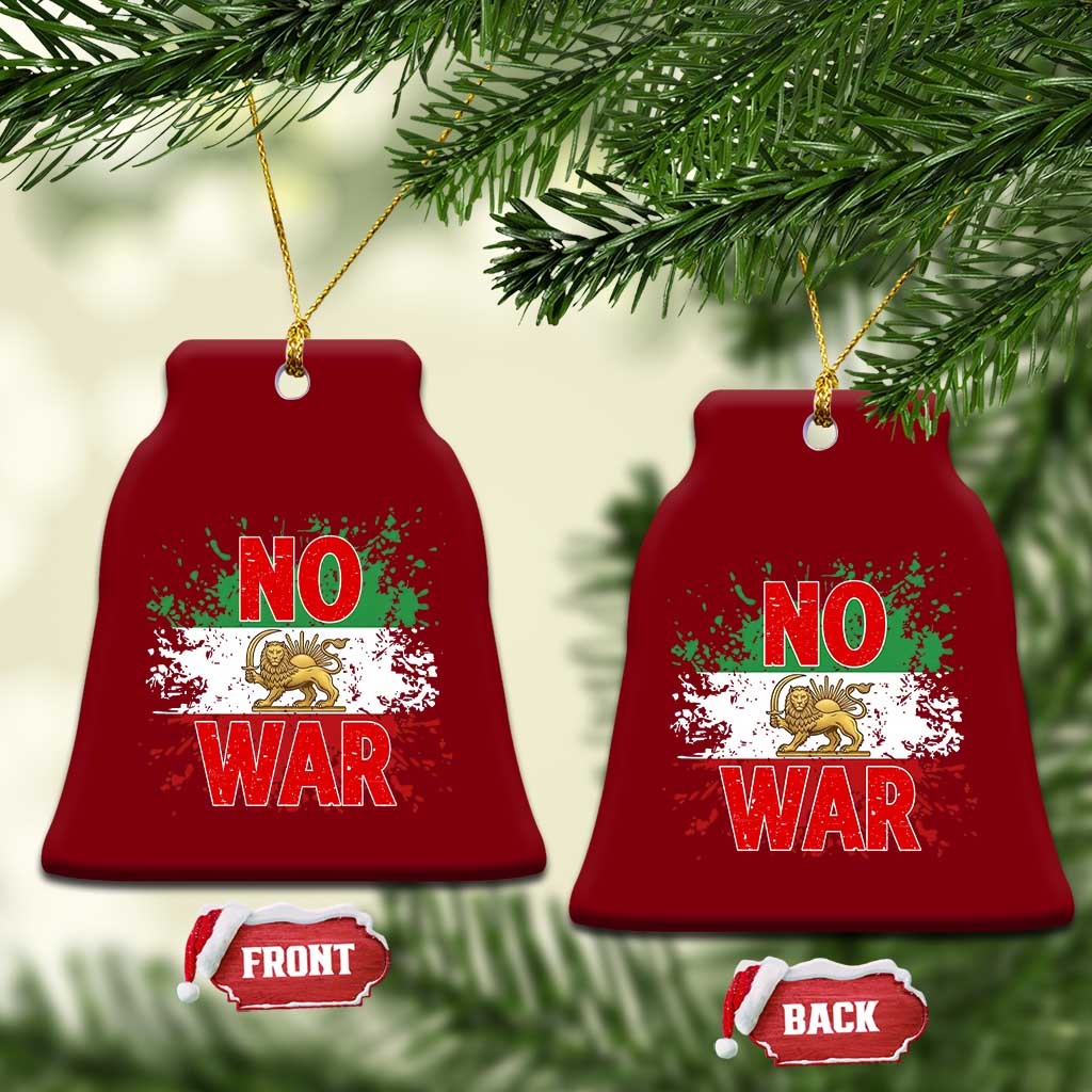Free Iran Flag Ceramic Ornament No War Support Iranian Freedom