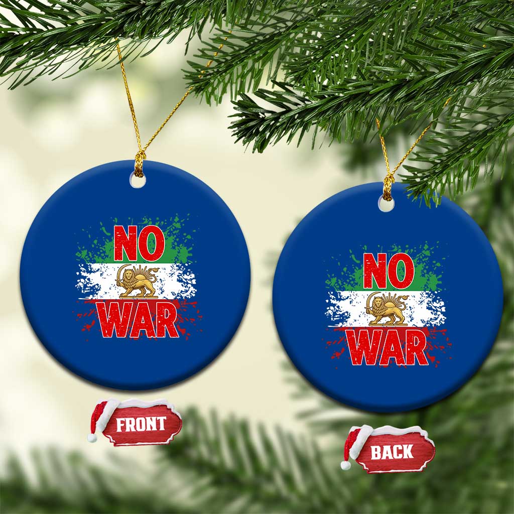 Free Iran Flag Ceramic Ornament No War Support Iranian Freedom