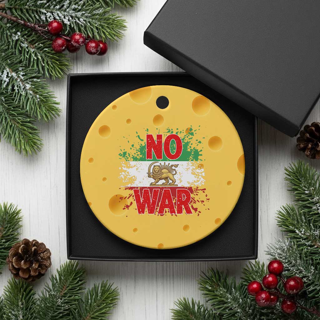 Free Iran Flag Ceramic Ornament No War Support Iranian Freedom