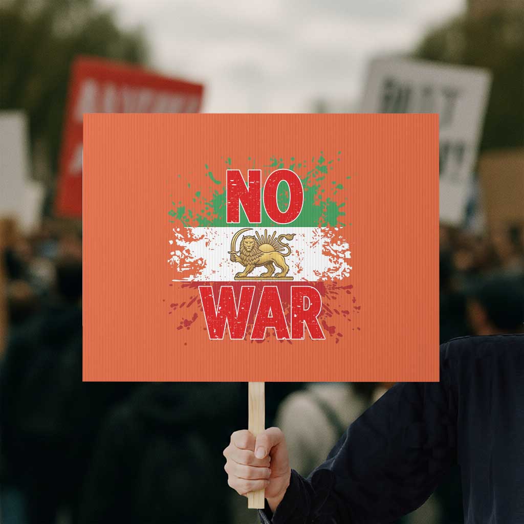 Free Iran Flag Protest Sign No War Support Iranian Freedom