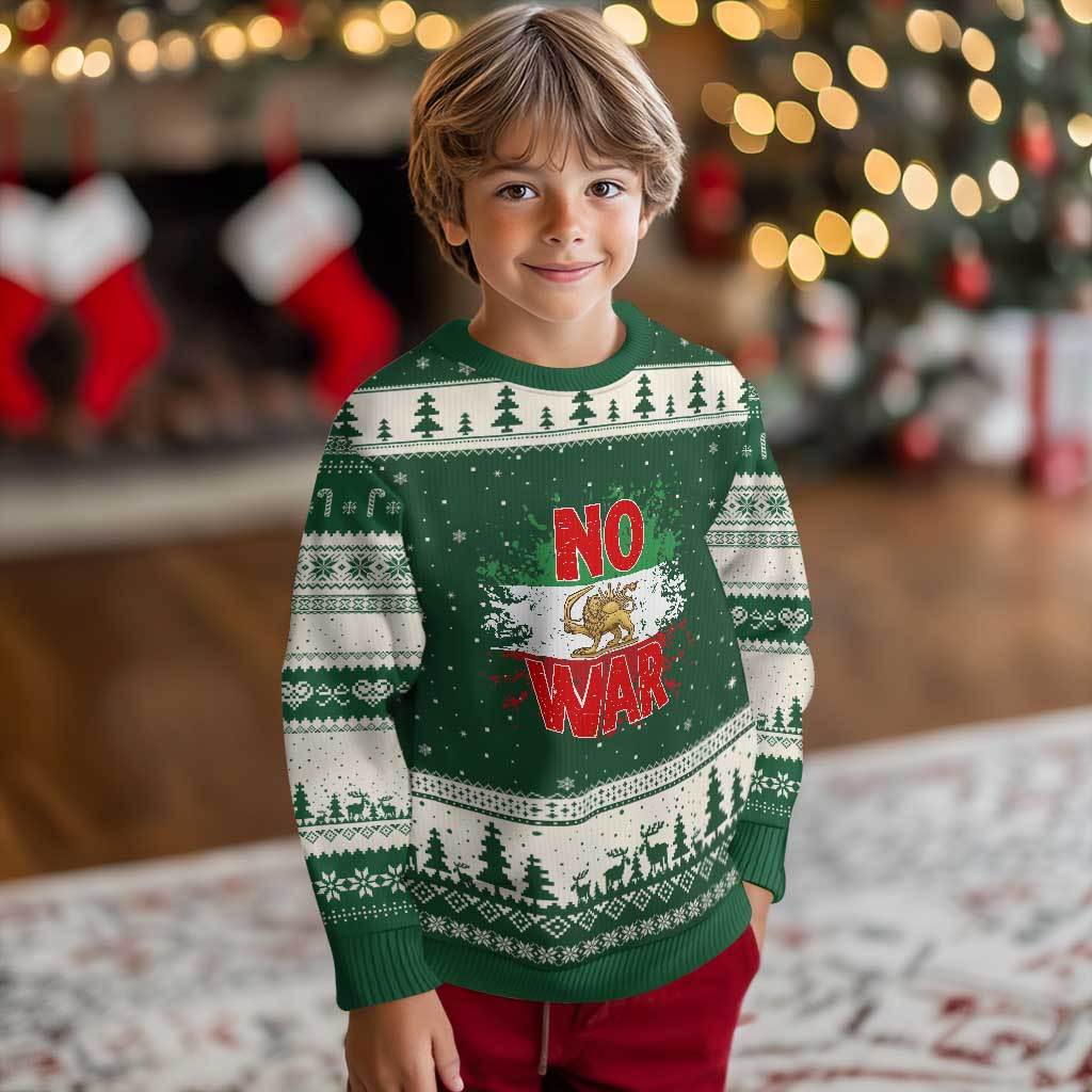 Free Iran Flag Ugly Christmas Sweater No War Support Iranian Freedom