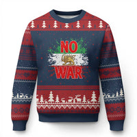 Free Iran Flag Ugly Christmas Sweater No War Support Iranian Freedom