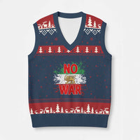 Free Iran Flag V-Neck Knit Sweater Vest No War Support Iranian Freedom