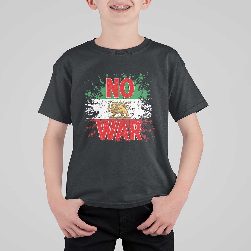 Free Iran Flag T Shirt For Kid No War Support Iranian Freedom