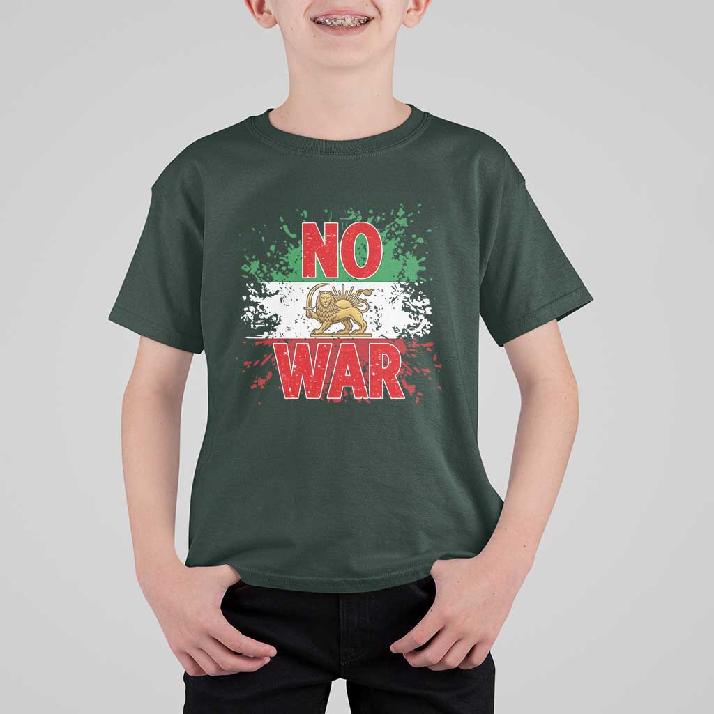 Free Iran Flag T Shirt For Kid No War Support Iranian Freedom