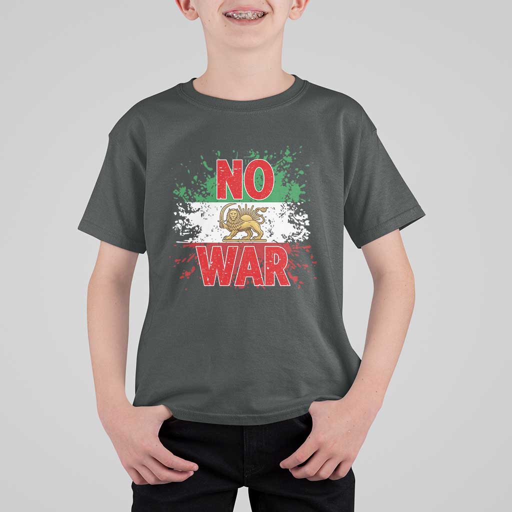 Free Iran Flag T Shirt For Kid No War Support Iranian Freedom